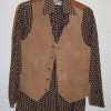 Brown spot shirt with suede waistcoat